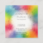 Individuell gestalteter, moderner Regenbogen Quadratische Visitenkarte (Rückseite)