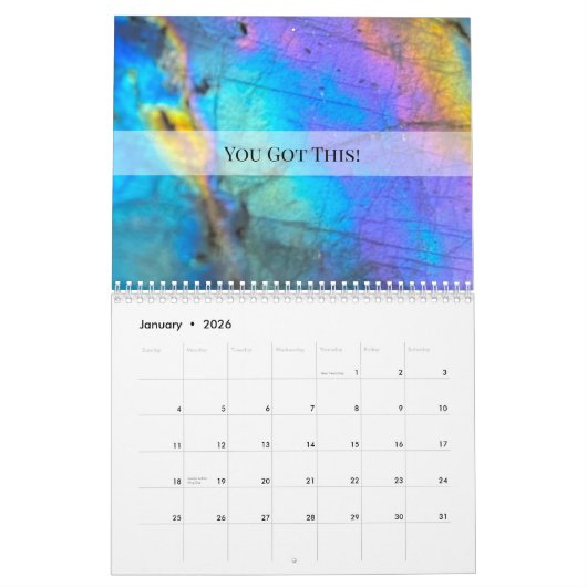 Individuell gestalteter, moderner, trendiger, farb kalender (Jan 2026)