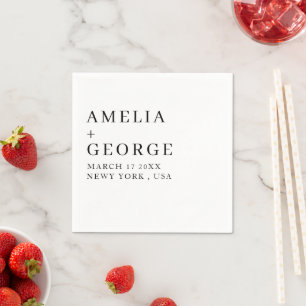 INDIVIDUELL GESTALTETER NAME STILVOLL MODERN MINIM SERVIETTE