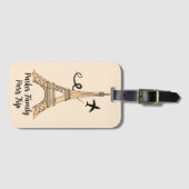 Individuell gestalteter Pariser Trip Chic Eiffeltu Gepäckanhänger (Vorderseite (Horizontal))