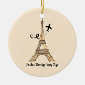 Individuell gestalteter Pariser Trip Eiffelturm We Keramik Ornament (Vorne)