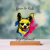 Individuell gestalteter Pop Art Chihuahua Design Acrylschild (Neutral)