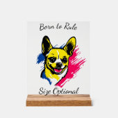 Individuell gestalteter Pop Art Chihuahua Design Acrylschild (Vorderseite)