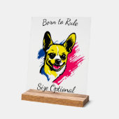 Individuell gestalteter Pop Art Chihuahua Design Acrylschild (Winkel)
