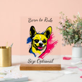 Individuell gestalteter Pop Art Chihuahua Design Acrylschild (Hochzeit)