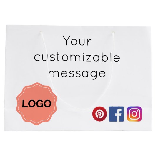 Individuell gestalteter Salon oder Wellness-Center Große Geschenktüte (Rückseite)