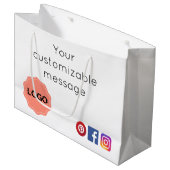 Individuell gestalteter Salon oder Wellness-Center Große Geschenktüte (Vorderseite Schrägansicht)