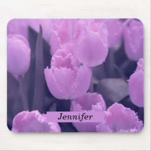 Individuell gestalteter schöner Lila Tulip Zurück Mousepad