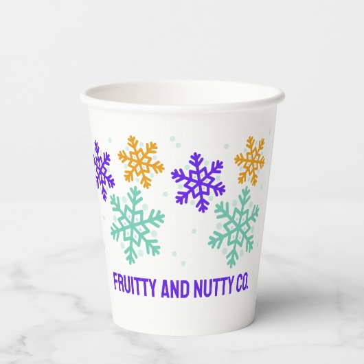 Individuell gestalteter Snowflake Weihnachtscup Pappbecher (Rückseite)