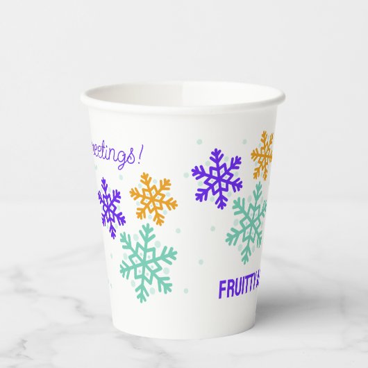 Individuell gestalteter Snowflake Weihnachtscup Pappbecher (Links)