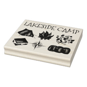 Individuell gestalteter Sommercampingplatz Feuerpf Gummistempel