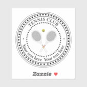 Individuell gestalteter Text Tennis Club Aufkleber (Blatt)