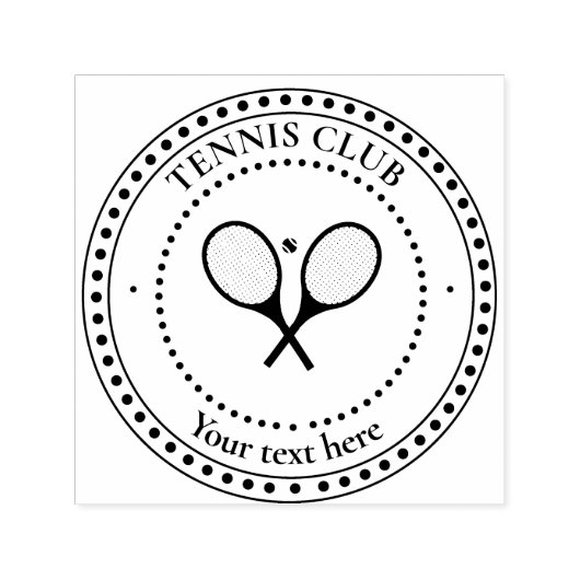 Individuell gestalteter Text Tennis Club Permastempel (Design)