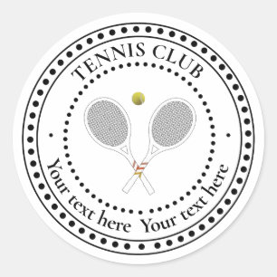 Individuell gestalteter Text Tennis Club Runder Aufkleber