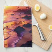 Individuell gestalteter tropischer Sonnenuntergang Geschirrtuch (Viertel Falte)