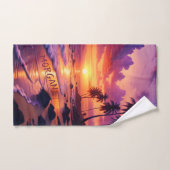 Individuell gestalteter tropischer Sonnenuntergang Handtuch (Handtuch)