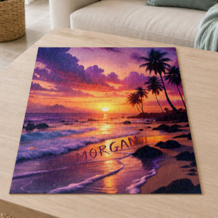 Individuell gestalteter tropischer Sonnenuntergang Puzzle
