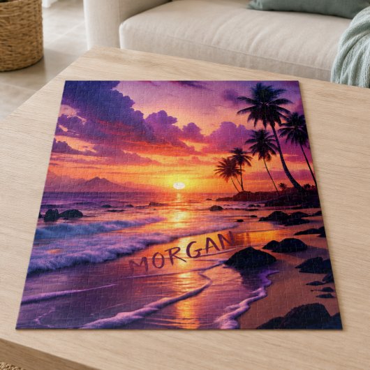 Individuell gestalteter tropischer Sonnenuntergang Puzzle