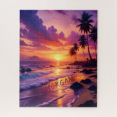 Individuell gestalteter tropischer Sonnenuntergang Puzzle (Vertikal)