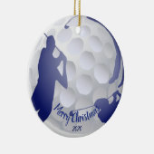 Individuell gestalteter Weihnachtsgolfer Spaß Keramikornament (Rechts)