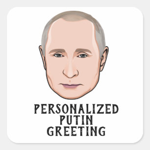 INDIVIDUELL GESTALTETER WLADIMIR PUTIN QUADRATISCHER AUFKLEBER
