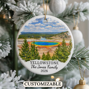 Individuell gestalteter Yellowstone-Nationalpark,  Keramik Ornament