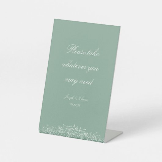 Individuell gestaltetes Badezimmer Schild in Sage  (Vorderseite)