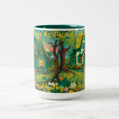 Individuell gestaltetes Bauernhaus St Patrick’s Da Zweifarbige Tasse (Mittel)