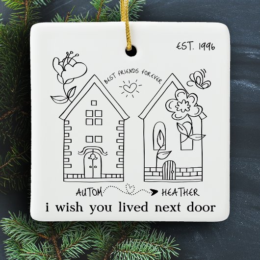 Individuell gestaltetes Bild für den besten Freund Keramikornament