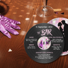 Individuell gestaltetes Disco-Hochzeitmenü Menükarte