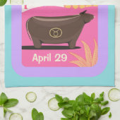 Individuell gestaltetes Geburtstagstaurus Zodiac T Geschirrtuch (Gefaltet)