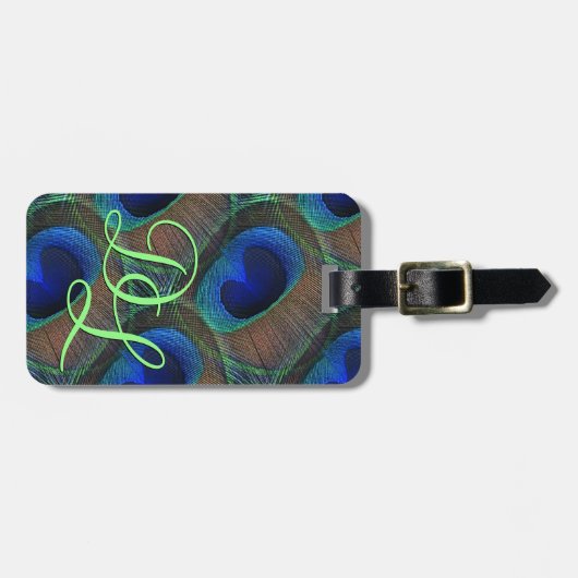 Individuell gestaltetes Hübsches Peacock Feather-M Gepäckanhänger (Vorderseite horizontal)