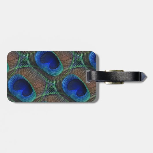 Individuell gestaltetes Hübsches Peacock Feather-M Gepäckanhänger (Rückseite horizontal)