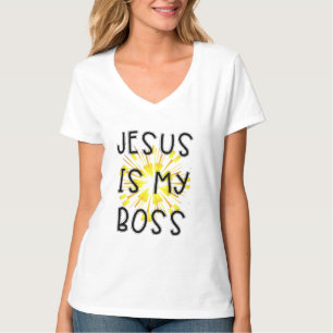 Individuell gestaltetes JESUS IST MEIN CHEF Religi T-Shirt