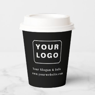 Individuell gestaltetes Logo Stylisches Minimal Bu Pappbecher