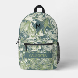 Individuell gestaltetes ozeanfarbenes Muster Bedruckter Rucksack