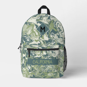 Individuell gestaltetes ozeanfarbenes Muster Bedruckter Rucksack