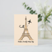 Individuell gestaltetes Pariser Trip Chic Eiffeltu Postkarte (Stehend Vorderseite)
