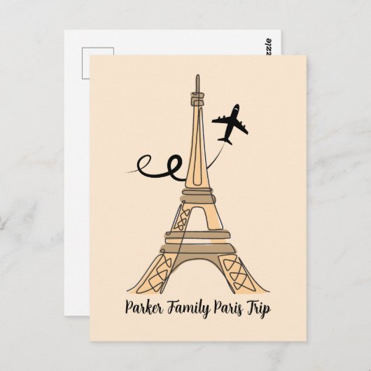 Individuell gestaltetes Pariser Trip Chic Eiffeltu Postkarte (Vorne/Hinten)