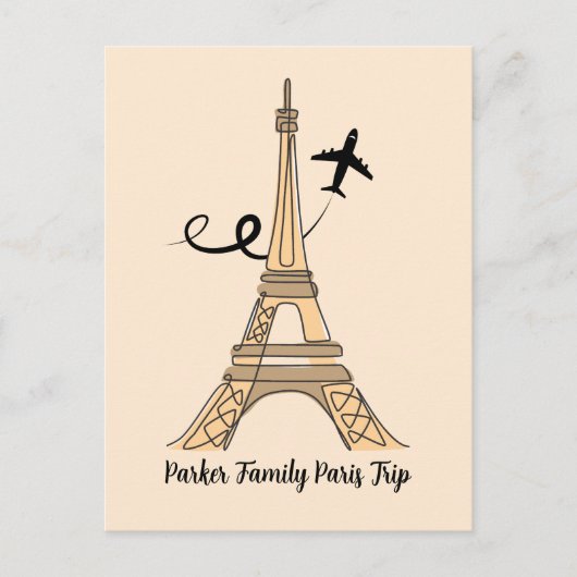 Individuell gestaltetes Pariser Trip Chic Eiffeltu Postkarte (Vorderseite)