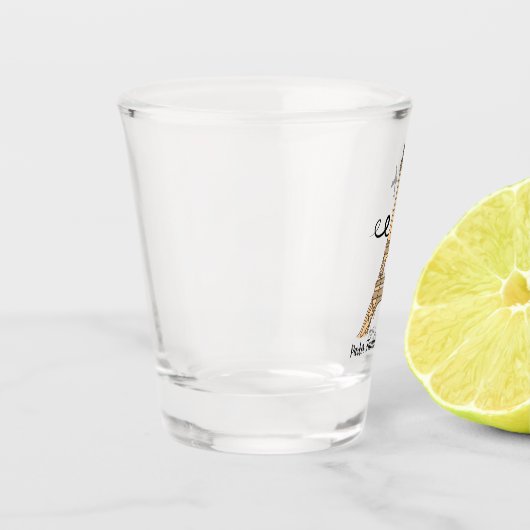 Individuell gestaltetes Pariser Trip Chic Eiffeltu Schnapsglas (Links)