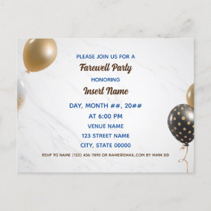 Individuell gestaltetes Party für Abschied Postkarte