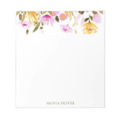 Individuell gestaltetes, rosafarbenes Blumengeschä Notizblock (Vorderseite)