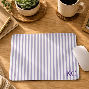 Individuell gestreifter Arbeitsplatz mit Monogramm Mousepad
