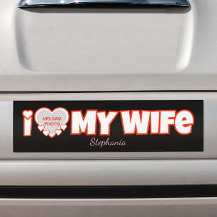 Individuell Ich liebe meine Frau – Name & Foto hin Autoaufkleber
