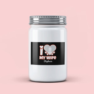 Individuell Ich liebe meine Frau – Name & Foto hin Lebensmitteletikett