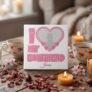 Individuell Ich liebe meinen Freund – Foto & Name Fliese