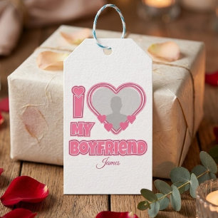 Individuell Ich liebe meinen Freund – Foto & Name  Geschenkanhänger