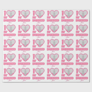 Individuell Ich liebe meinen Freund – Foto & Name Geschenkpapier