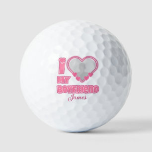Individuell Ich liebe meinen Freund – Foto & Name Golfball
